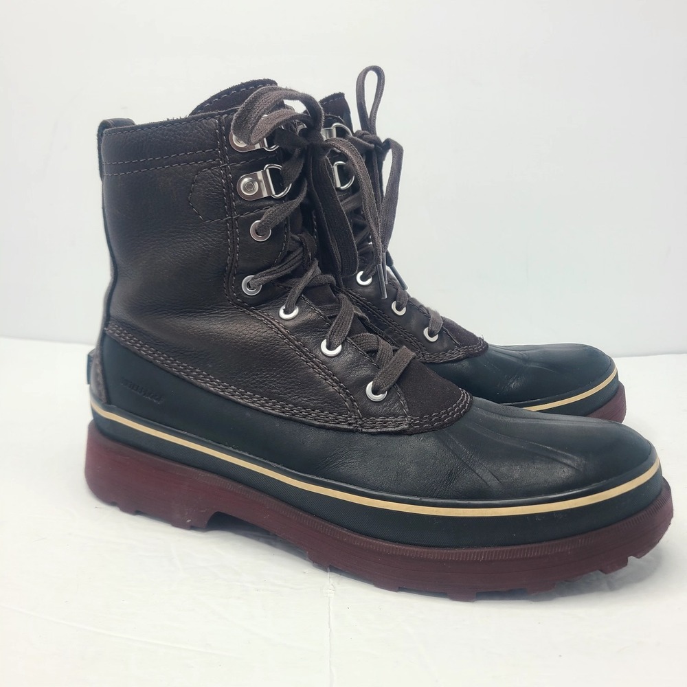 Sorel Mens Caribou Waterproof Boots Size 11.5 Brown Lace Up Winter Snow Lined